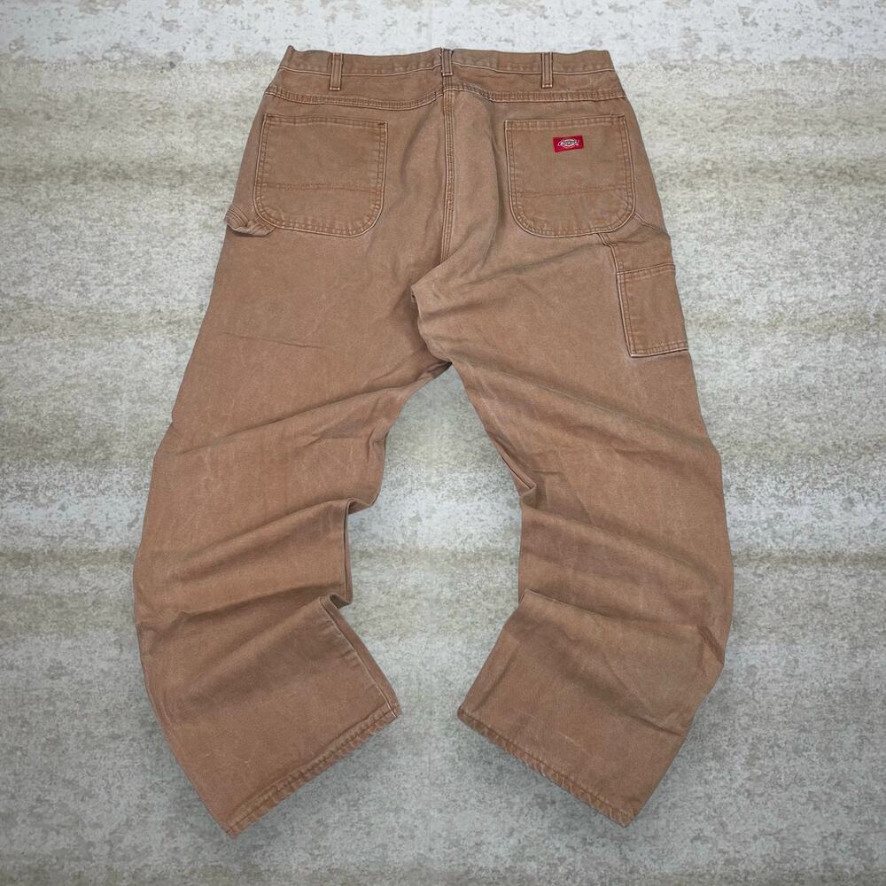 Vintage 90s Dickies Carpenter Pants 40x32 Baggy Camel Tan Canvas Work Wear